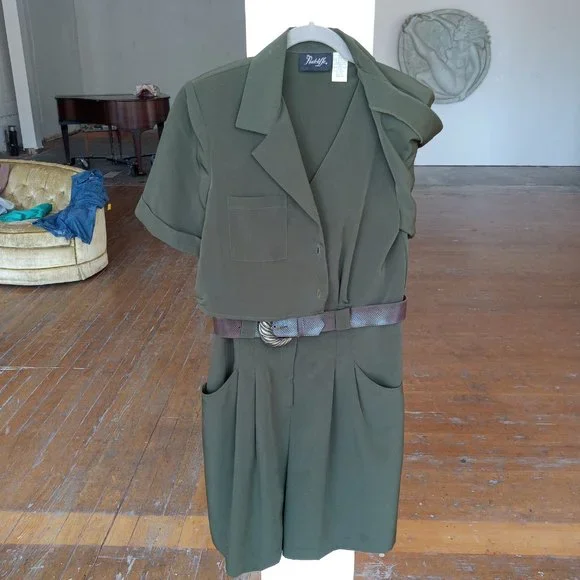 Radcliffe Olive green 3 piece looking romper - Picture 2 of 9